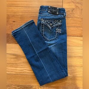 Miss Me Dark Blue Embellished Skinny Jeans